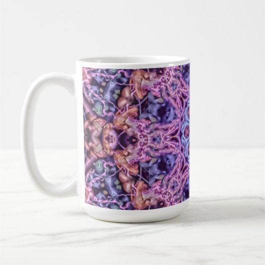Mug Alien complexe pourpre Kaleidoscopic Mandala (Gauche)