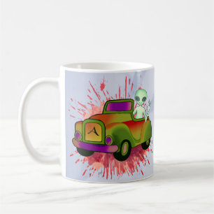 Mug Alien Conduisant une Voiture