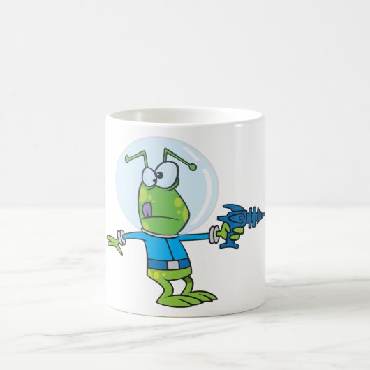 Mug Alien drôle avec Ray Gun Sci-Fi Space Invader (Centre)