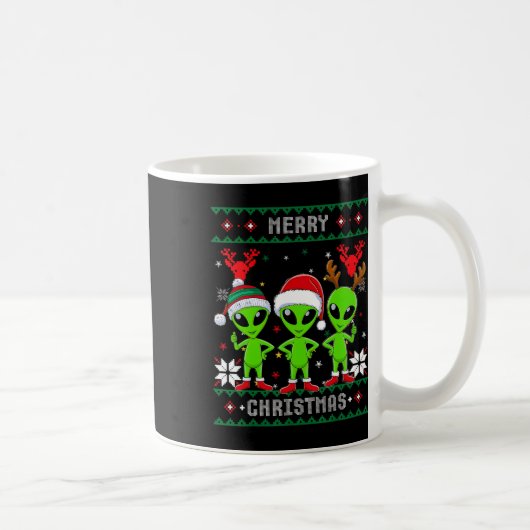 Mug Alien drôle Trio Joyeux Noël laid Santa Hat Gi (Droite)