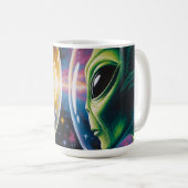 Mug Alien et astronaute dans l'espace  (Devant droit)