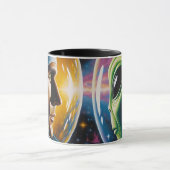 Mug Alien et astronaute dans l'espace (Centre)