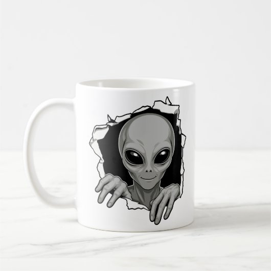 Mug Alien franchissant le mur (Gauche)