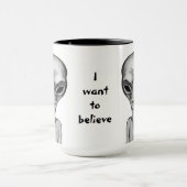 Mug Alien gris, je veux croire (Centre)