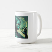 Mug Alien Lady détient un objet en verre transparent (Devant droit)