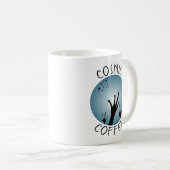 Mug Alien Mains Sci Fi Black Blue ET Art Café cosmique (Devant droit)