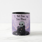 Mug Alien Mignon - Conception de Créature Spatiale (Centre)
