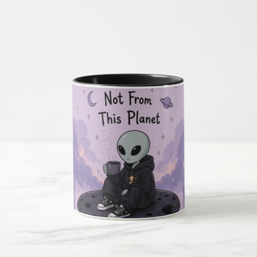 Mug Alien Mignon - Conception de Créature Spatiale (Centre)