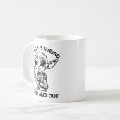 Mug Alien Noir et Blanc (Devant gauche)