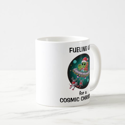 Mug Alien Père Noël dans UFO (Devant droit)
