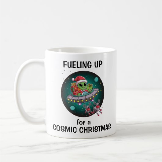 Mug Alien Père Noël dans UFO (Gauche)