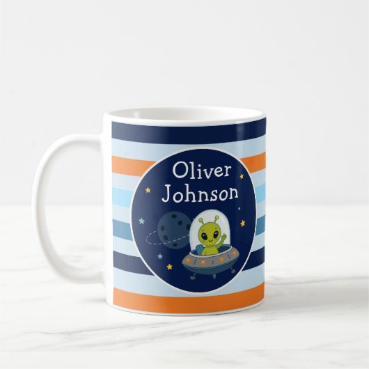 Mug Alien personnalisé dans l'espace UFO (Gauche)