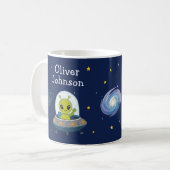 Mug Alien personnalisé dans l'espace UFO (Devant gauche)