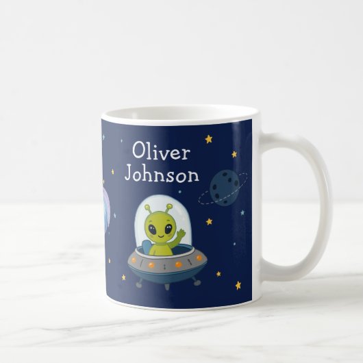 Mug Alien personnalisé dans l'espace UFO (Droite)