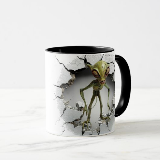 Mug Alien s'échappant d'un mur (Devant droit)
