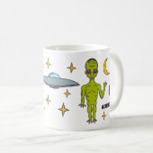Mug Alien spatial avec soucoupe volante personnalisée (Devant droit)