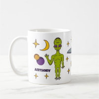 Alien spatial avec soucoupe volante personnalisée