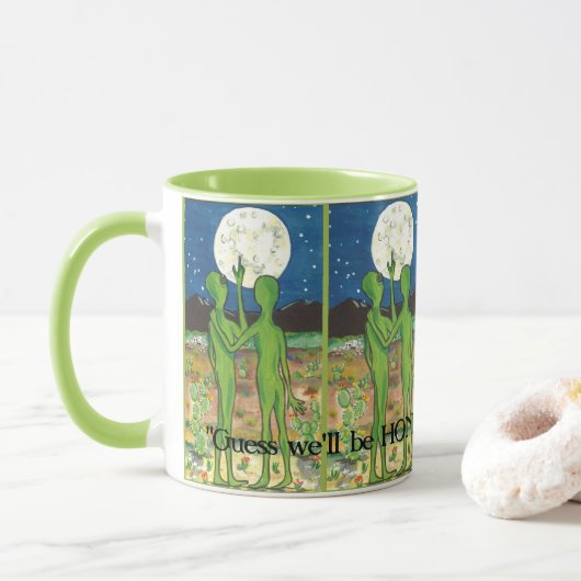 Mug Alien UFO Roswell Romance Lune de miel drôle (Avec donut)