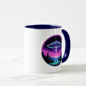 Mug Alien vaisseau spatial rétro futuriste (Devant droit)