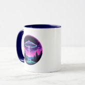 Mug Alien vaisseau spatial rétro futuriste (Devant gauche)