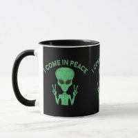 Alien Vert Je Viens En Paix OVNI Extraterrestre