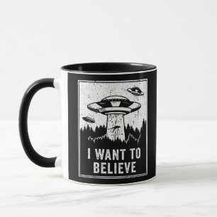 Mug Alien vintage UFO Hunter Je veux croire Retro P
