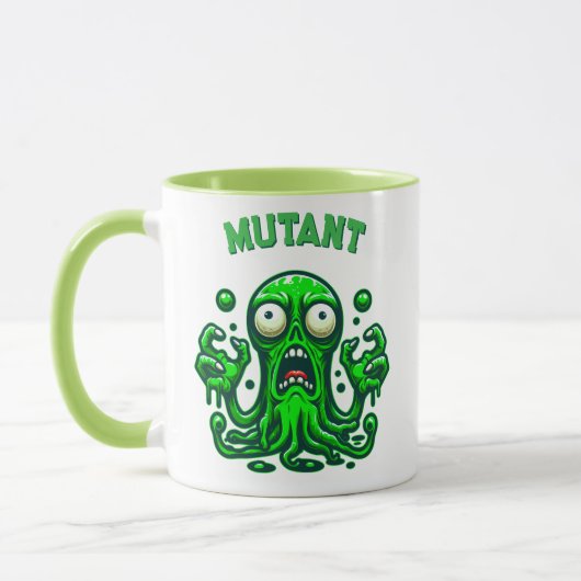 Mug Alien Zombie déplaisant - Monstre Vert Neon (Gauche)