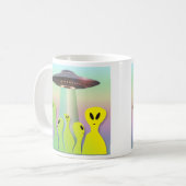 Mug Aliens amicaux jaune et vert (Devant gauche)