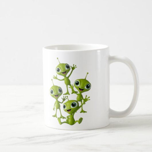 Mug Aliens Animés verts (Droite)