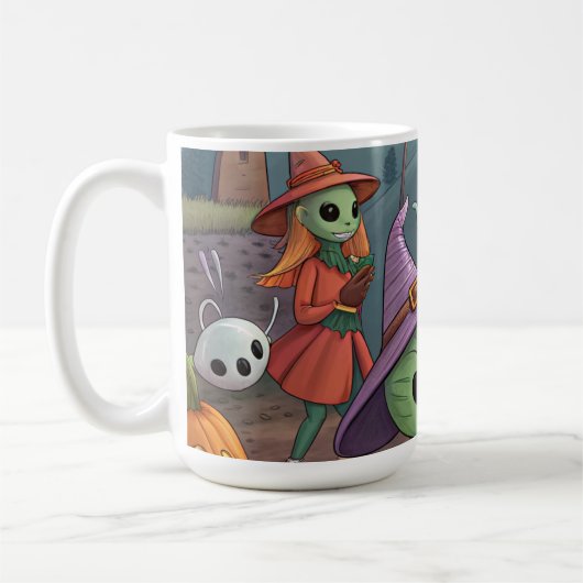 Mug Aliens Celebrate Halloween on Earth – Cosmic Costu (Gauche)