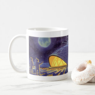 Mug Aliens de la science-fiction vintage sur la lune d