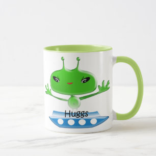 Mug Aliens de l'espace extra-atmosphérique vert mignon