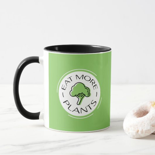 Mug Alimentation Végétale Végétalienne Manger Plus de  (Avec donut)