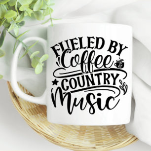 Mug Alimenté par Coffee Country Music Fun Cute