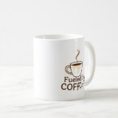 Mug Alimenté par Coffee Mignonne Typographie d'amour d (Devant droit)