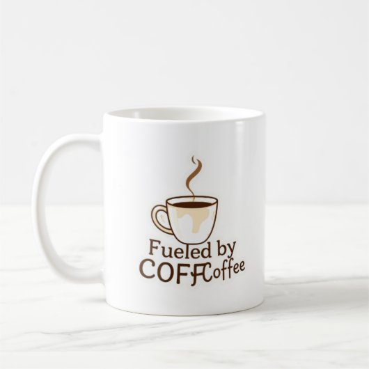 Mug Alimenté par Coffee Mignonne Typographie d'amour d (Gauche)