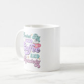 Mug Alimenté par du café glacé et de la boue d'anxiété (Devant gauche)