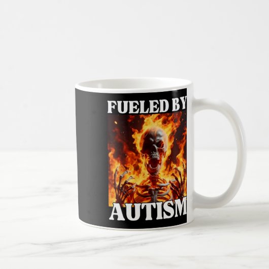 Mug Alimenté Par L'Autisme Drôle Cringe Dur Squelette (Droite)