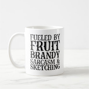 Mug Alimenté Par Le Brandy Fruit Sarcasme Et Croquis