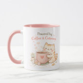 Mug Alimenté par le café et la mignonnerie Chat Mignon (Gauche)