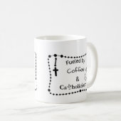 Mug Alimenté par le café et le catholicisme (Devant droit)