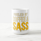 Mug Alimenté par le café et le sass (Centre)