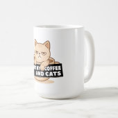Mug Alimenté par le café et les chats Mignon design de (Devant droit)