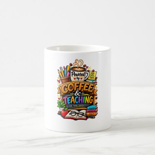 Mug Alimenté par le Café & [SUJET] (Centre)
