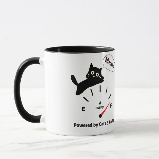 Mug Alimenté par les chats et le café (Gauche)