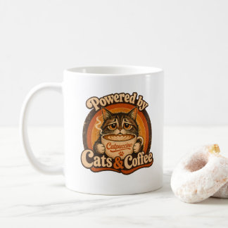 Mug Alimenté par les chats et le café Cadeau pour amat