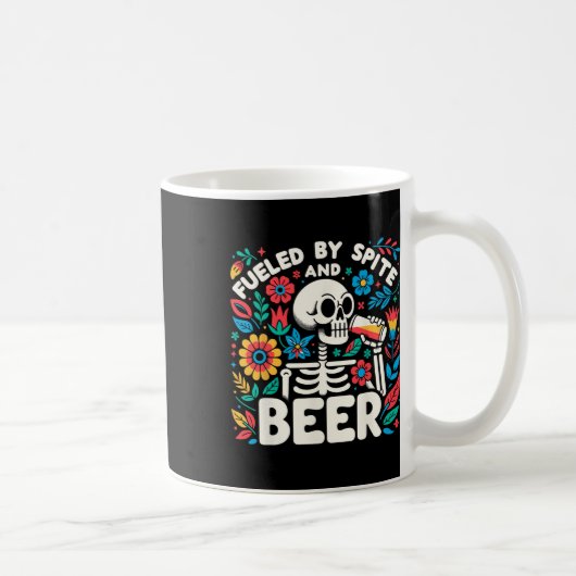 Mug Alimenté Par Spite Et Bière Halloween Squelette Fl (Droite)