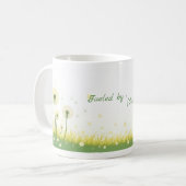 Mug Alimenté par [Vos Mots] - Citation modifiable (Devant gauche)