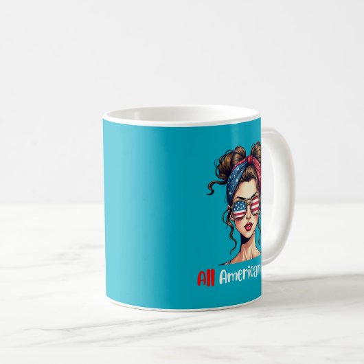 Mug All American Girl Patriotic Coffee (Devant droit)