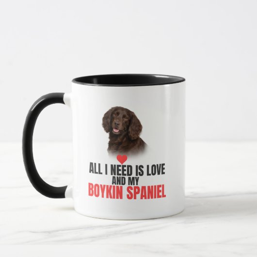 Mug All I Need Is Love and My Boykin Spaniel Coffee (Gauche)
